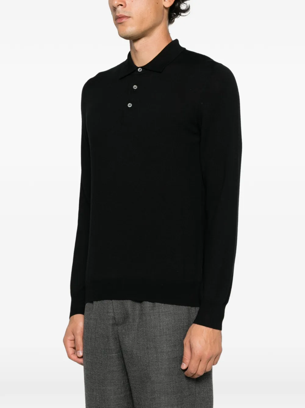 Tagliatore long-sleeve polo shirt Zwart