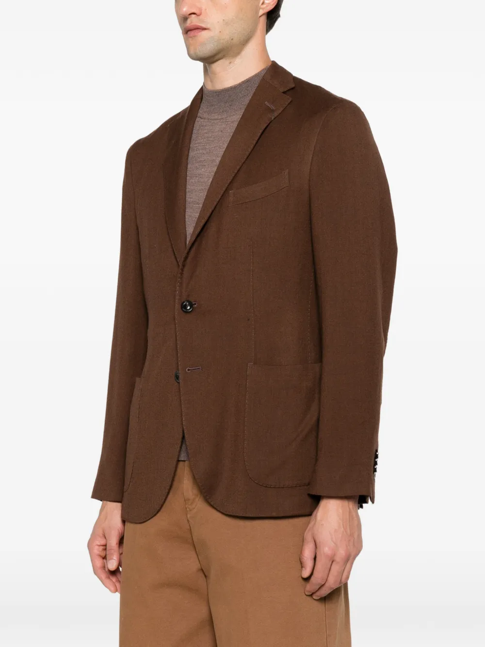 Boglioli single-breasted notched-lapels blazer Bruin