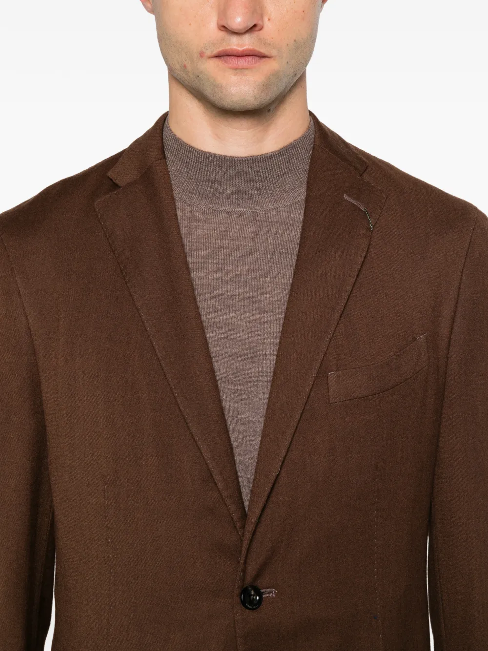 Boglioli single-breasted notched-lapels blazer Bruin