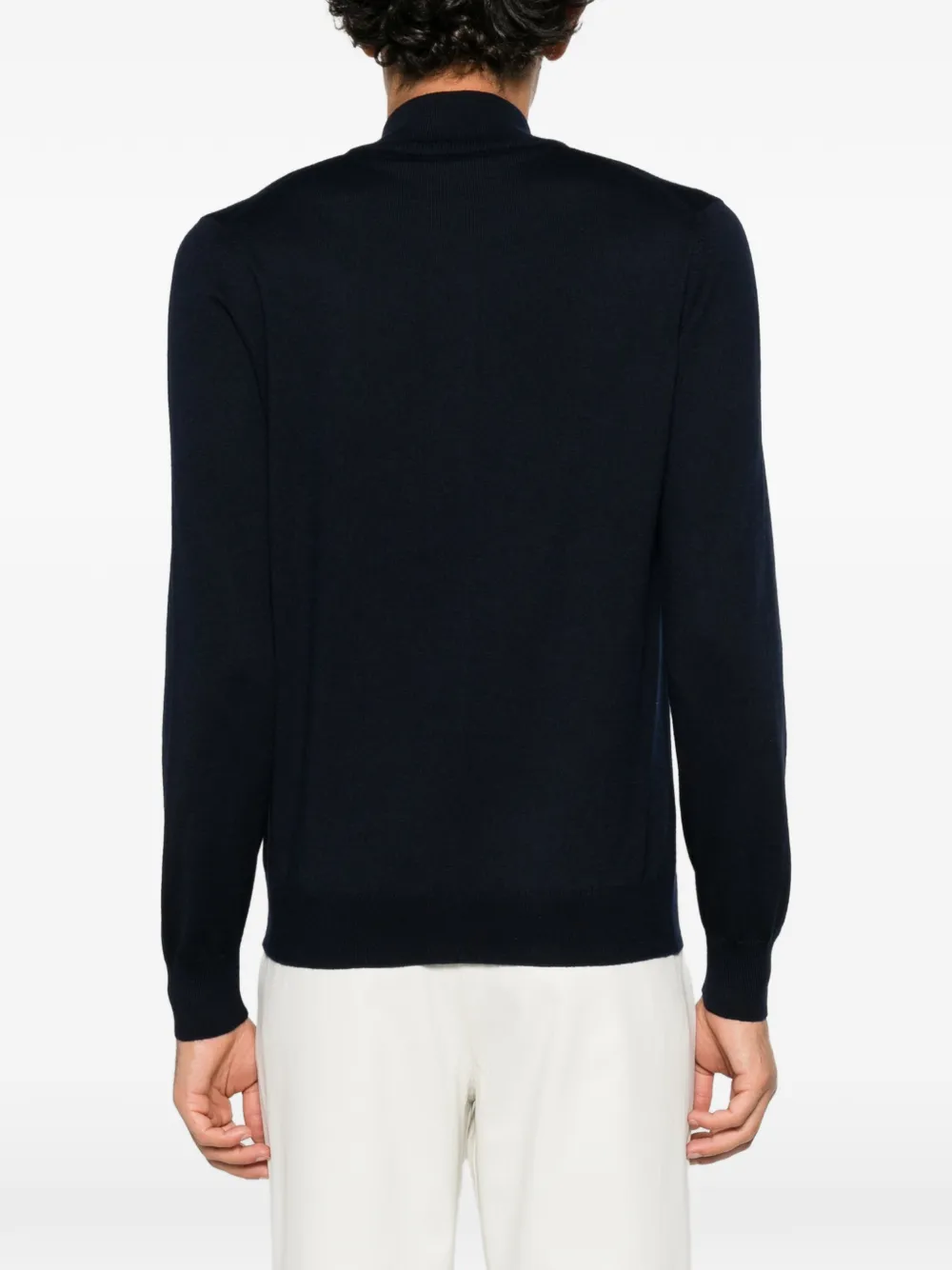 Tagliatore zip-up high-neck cardigan Blauw