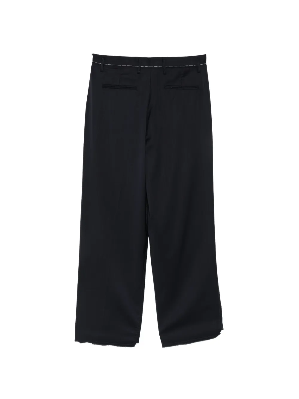 Costumein contrast-stitch raw-cut trousers Blauw