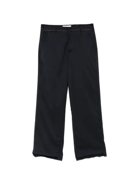 Costumein contrast-stitch raw-cut trousers