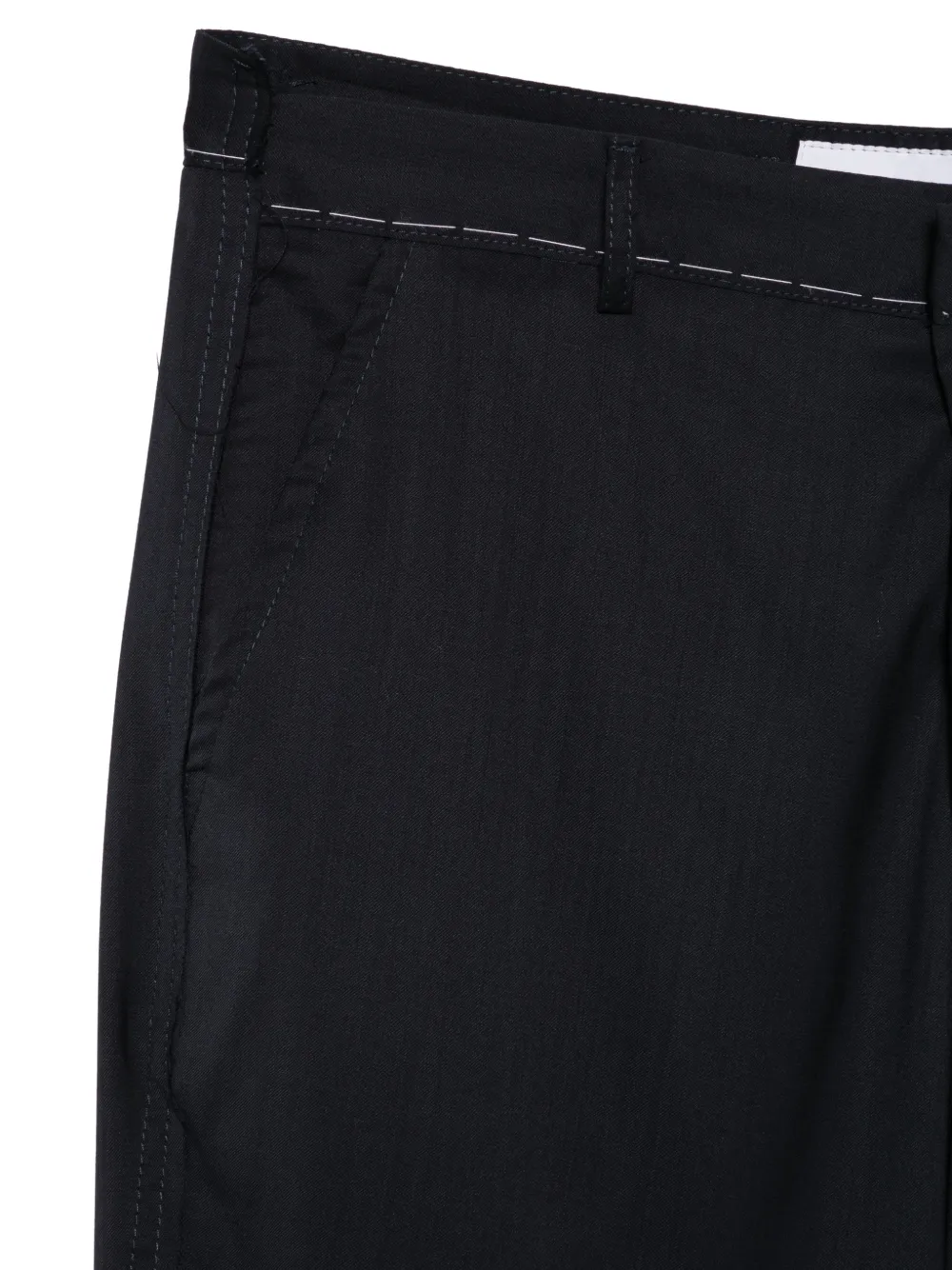 Costumein contrast-stitch raw-cut trousers Blauw