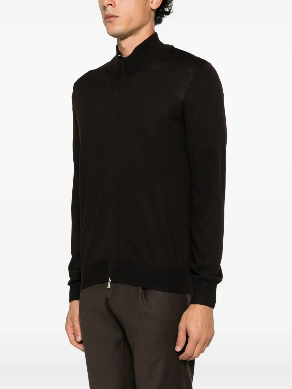 Tagliatore zip-up high-neck sweater Bruin