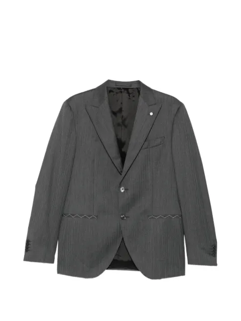 LUIGI BIANCHI MANTOVA herringbone-pattern single-breasted suit
