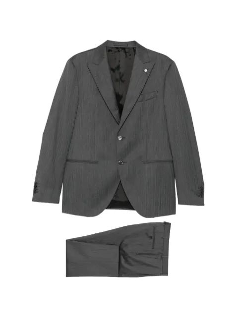 LUIGI BIANCHI MANTOVA herringbone-pattern single-breasted suit
