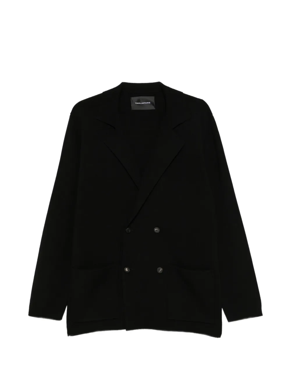 Tagliatore double-breasted knit blazer Zwart
