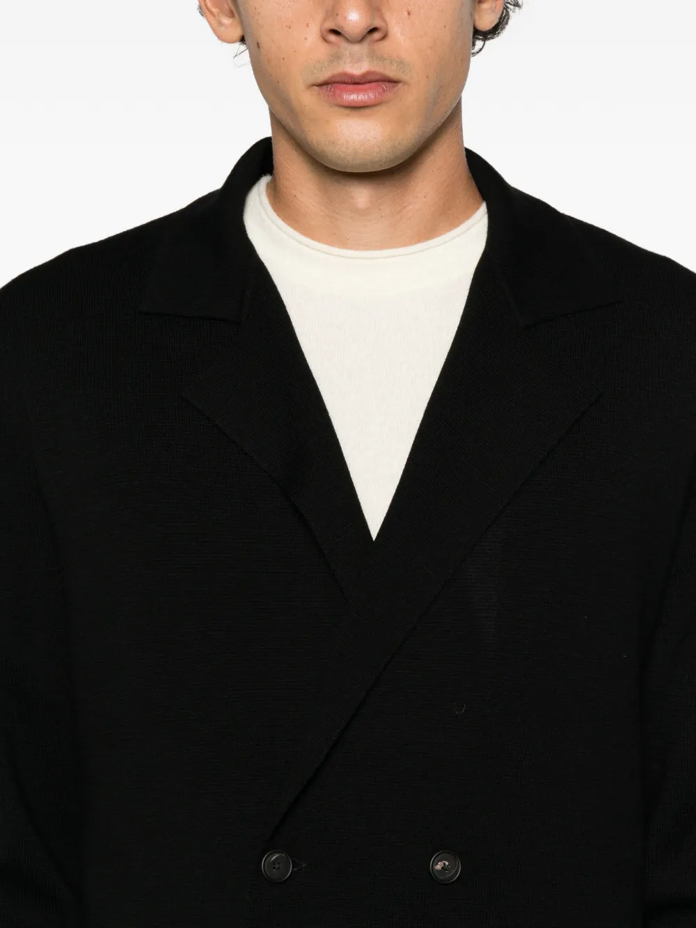 Tagliatore double-breasted knit blazer Zwart