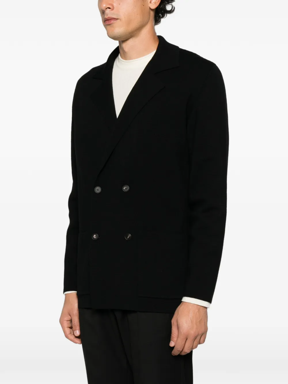 Tagliatore double-breasted knit blazer Zwart