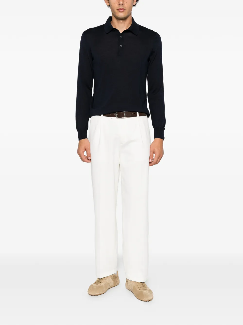 Tagliatore long-sleeve polo shirt Blauw
