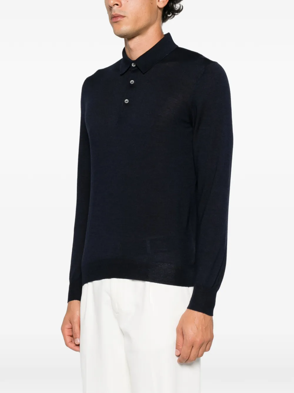 Tagliatore long-sleeve polo shirt Blauw