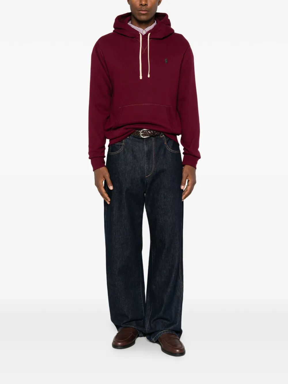 Polo Ralph Lauren logo-embroidered drawstring hoodie Rood