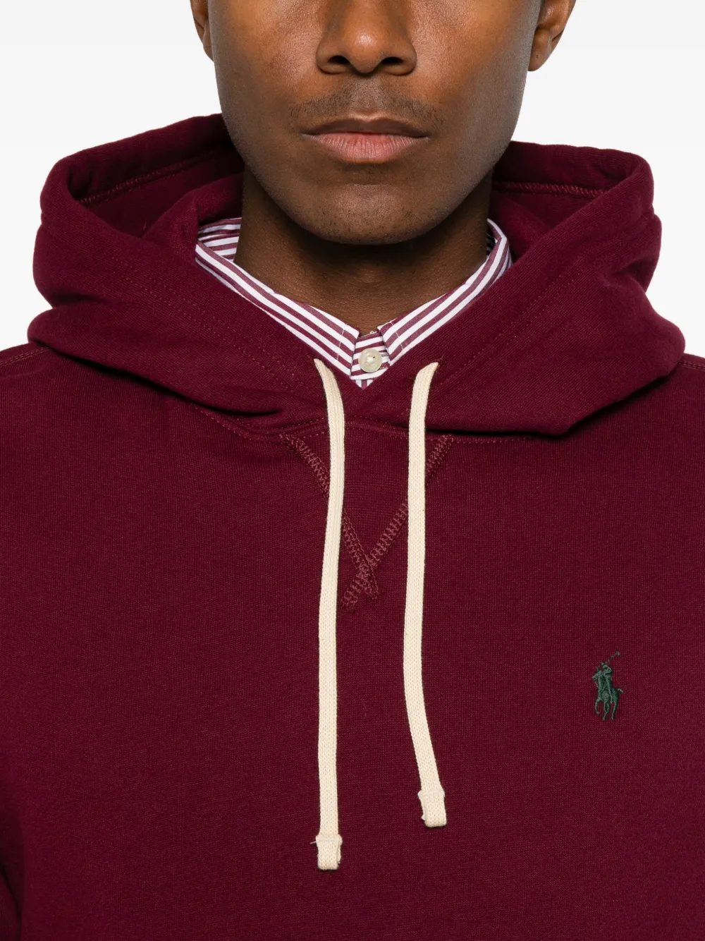 Polo Ralph Lauren logo-embroidered drawstring hoodie Rood