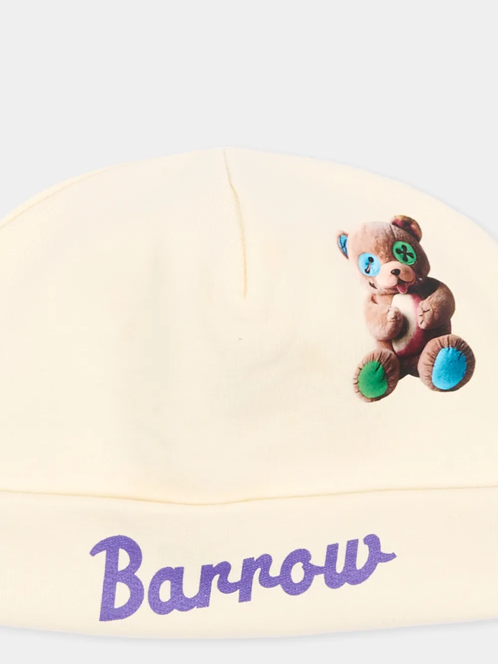 Barrow kids teddy bear-print beanie hat Beige