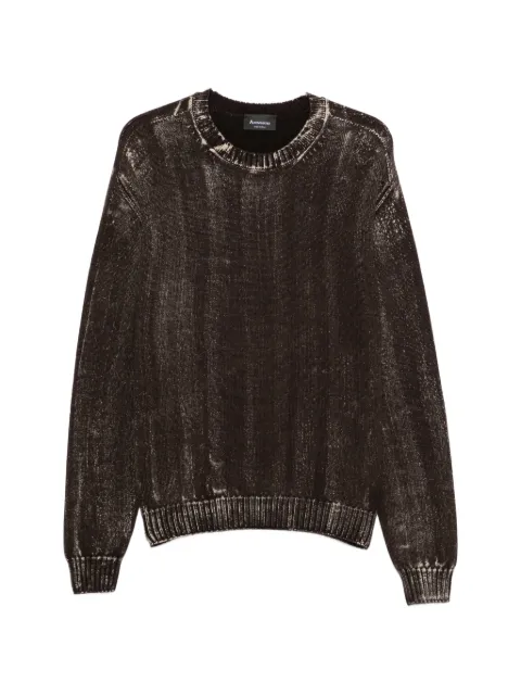 AROVESCIO faded-effect ribbed-trim knit