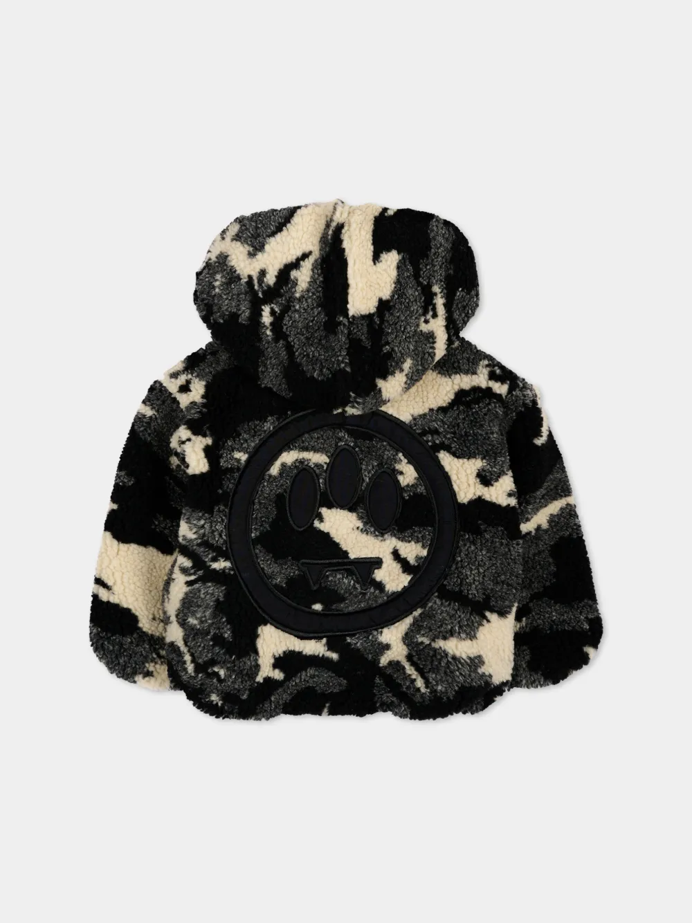 Barrow kids camouflage-print hooded jacket Zwart