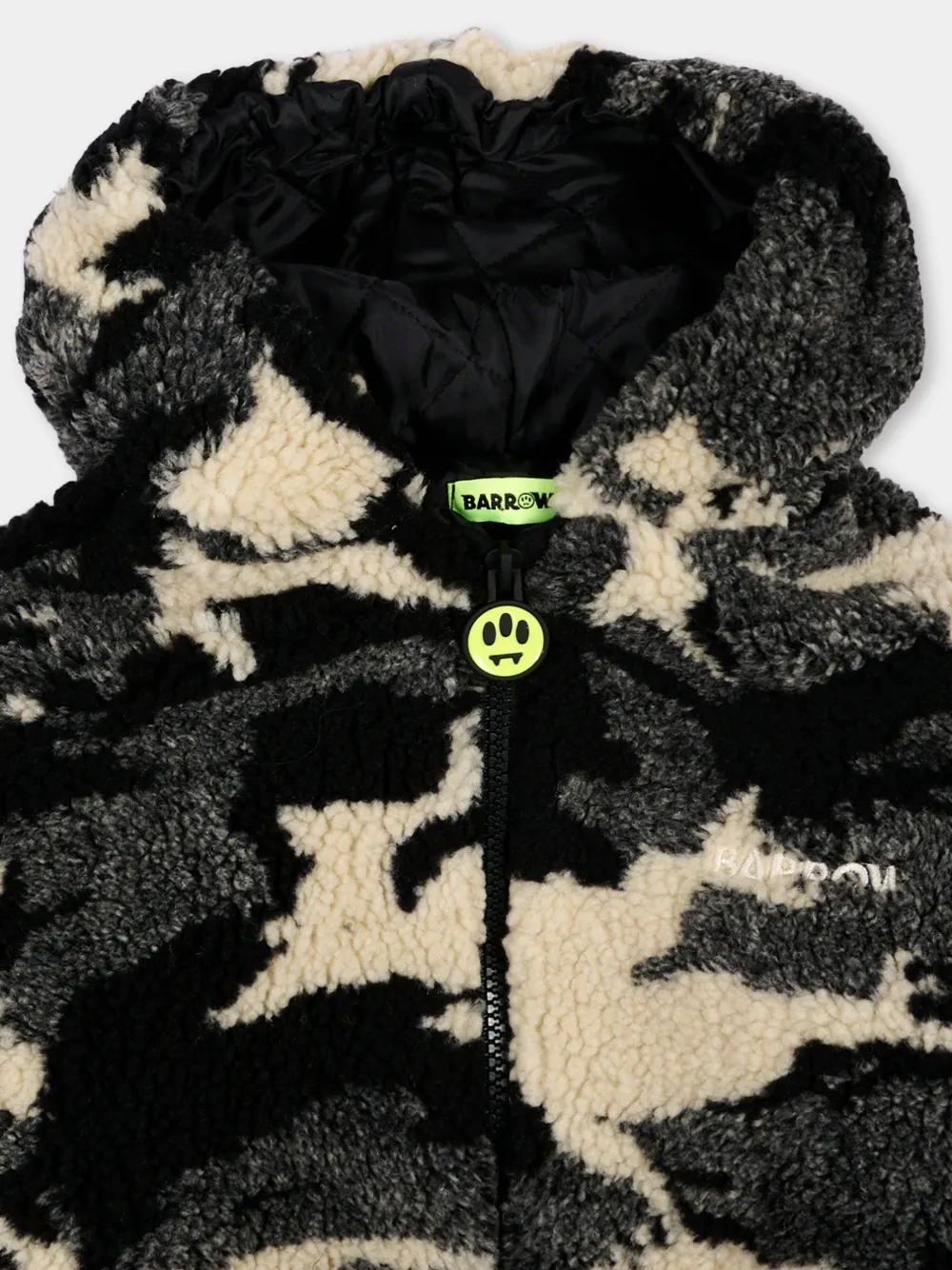Barrow kids camouflage-print hooded jacket Zwart