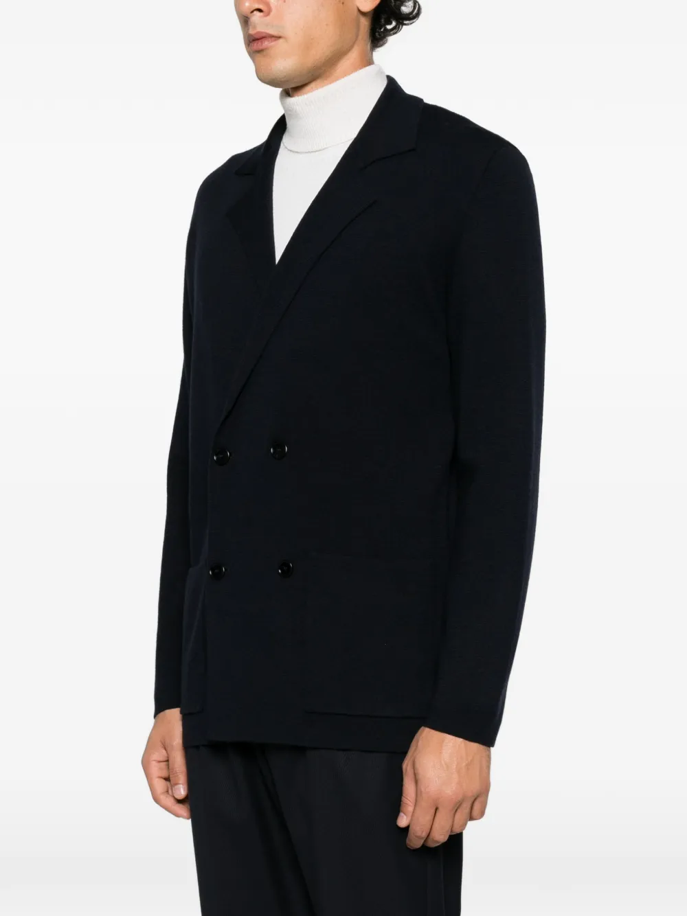 Tagliatore double-breasted knitted jacket Blauw