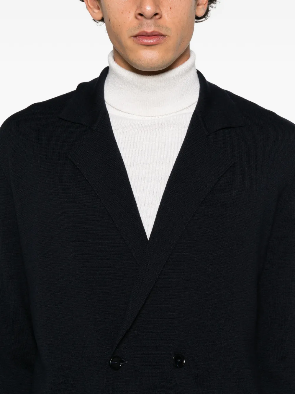 Tagliatore double-breasted knitted jacket Blauw