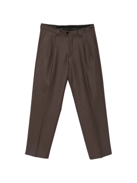 michael coal Harrison pleated pressed-crease trousers