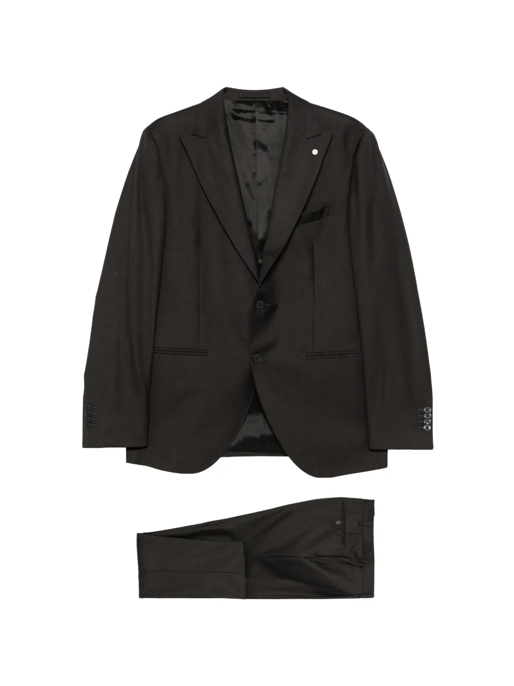 LUIGI BIANCHI MANTOVA peak-lapel single-breasted suit - Nero