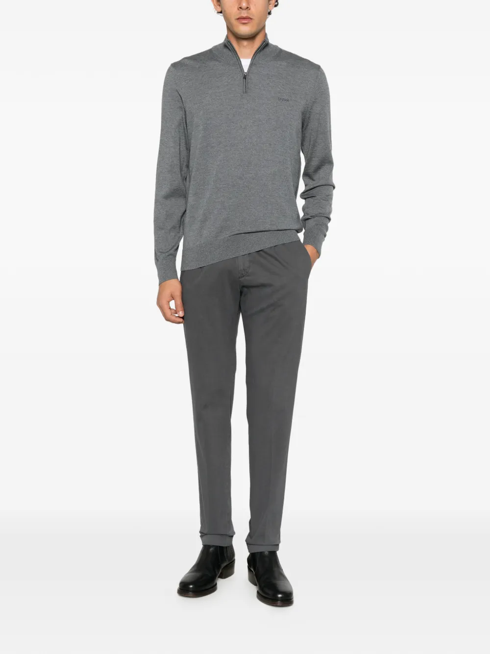 Briglia 1949 pleated tapered trousers Grijs
