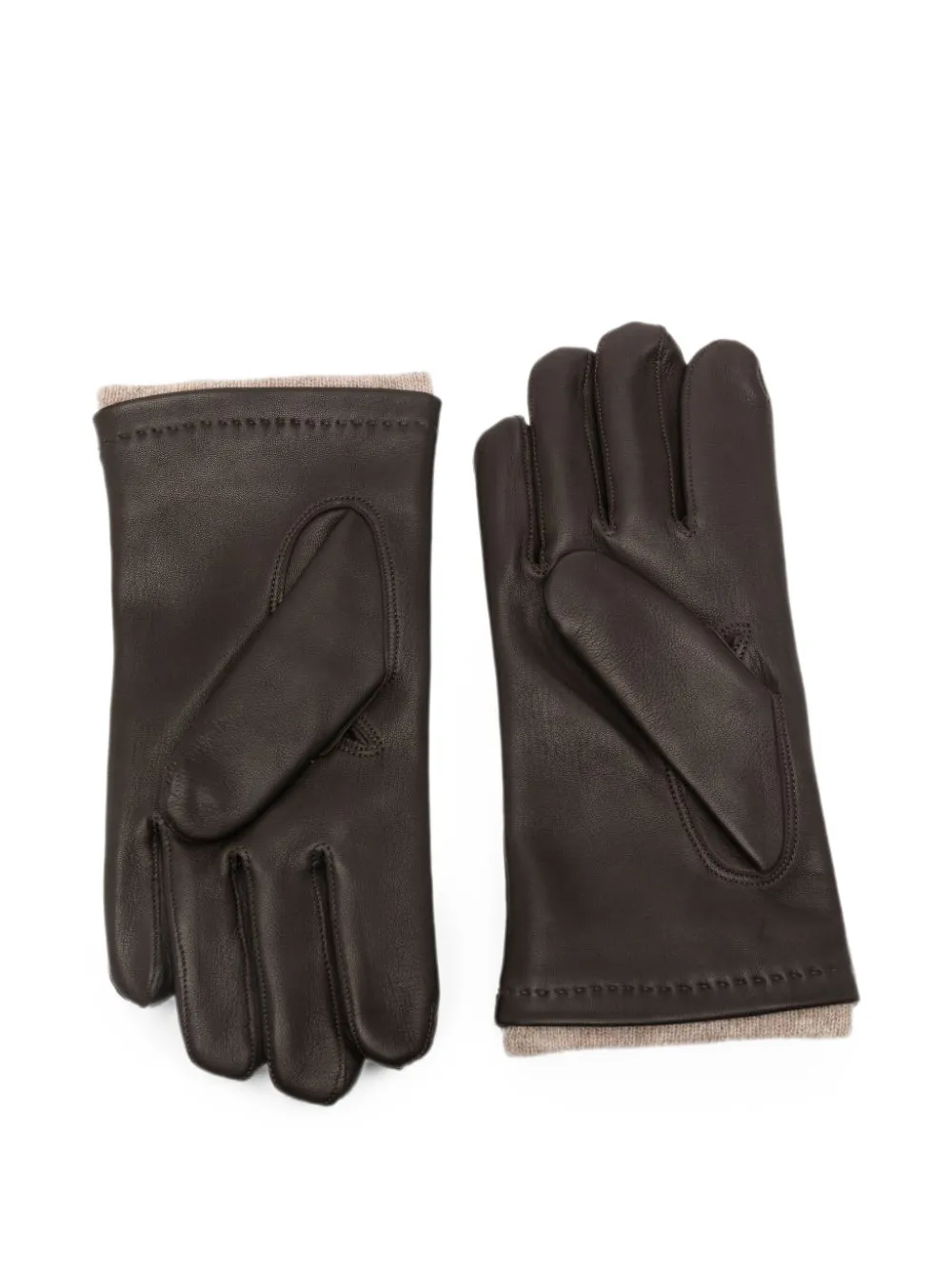 Orciani Leren handschoenen met stiksels Bruin