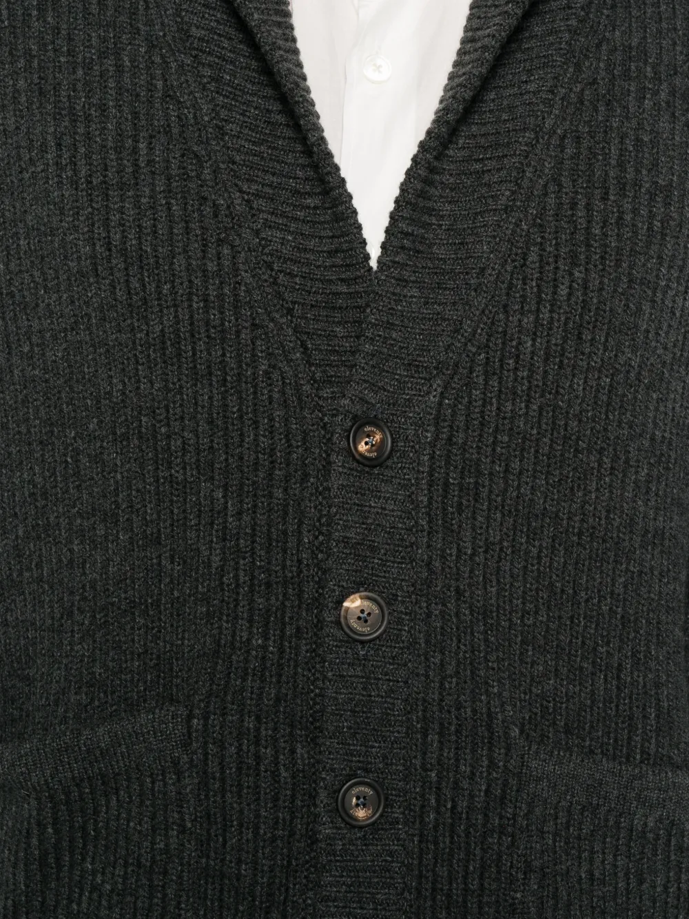 Eleventy ribbed shawl-collar cardigan Grijs