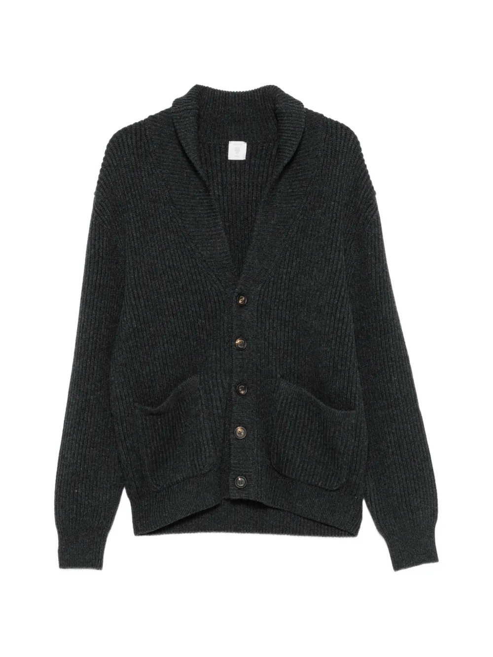 Eleventy ribbed shawl-collar cardigan - Grau