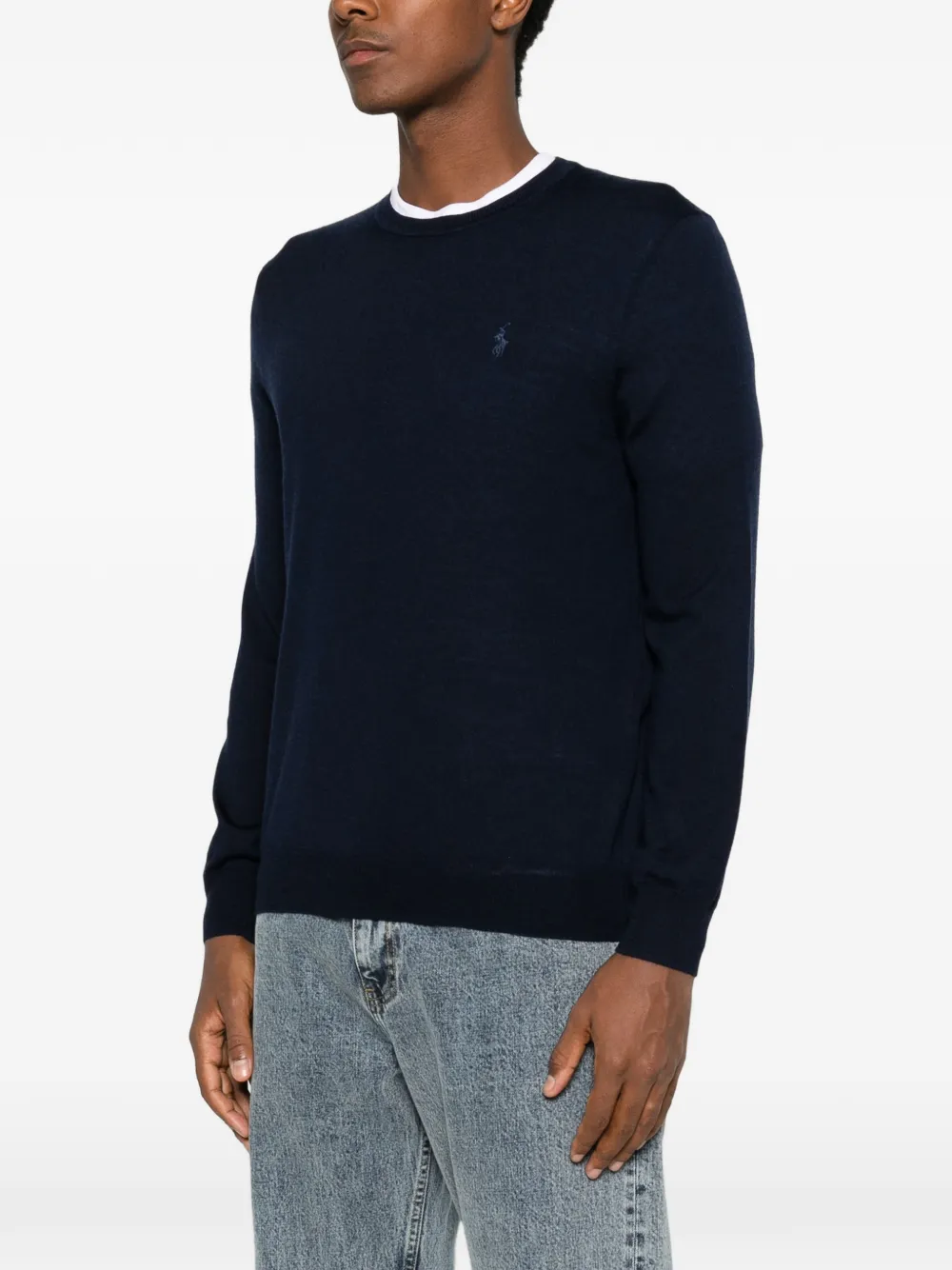 Polo Ralph Lauren crew-neck logo sweater Blauw
