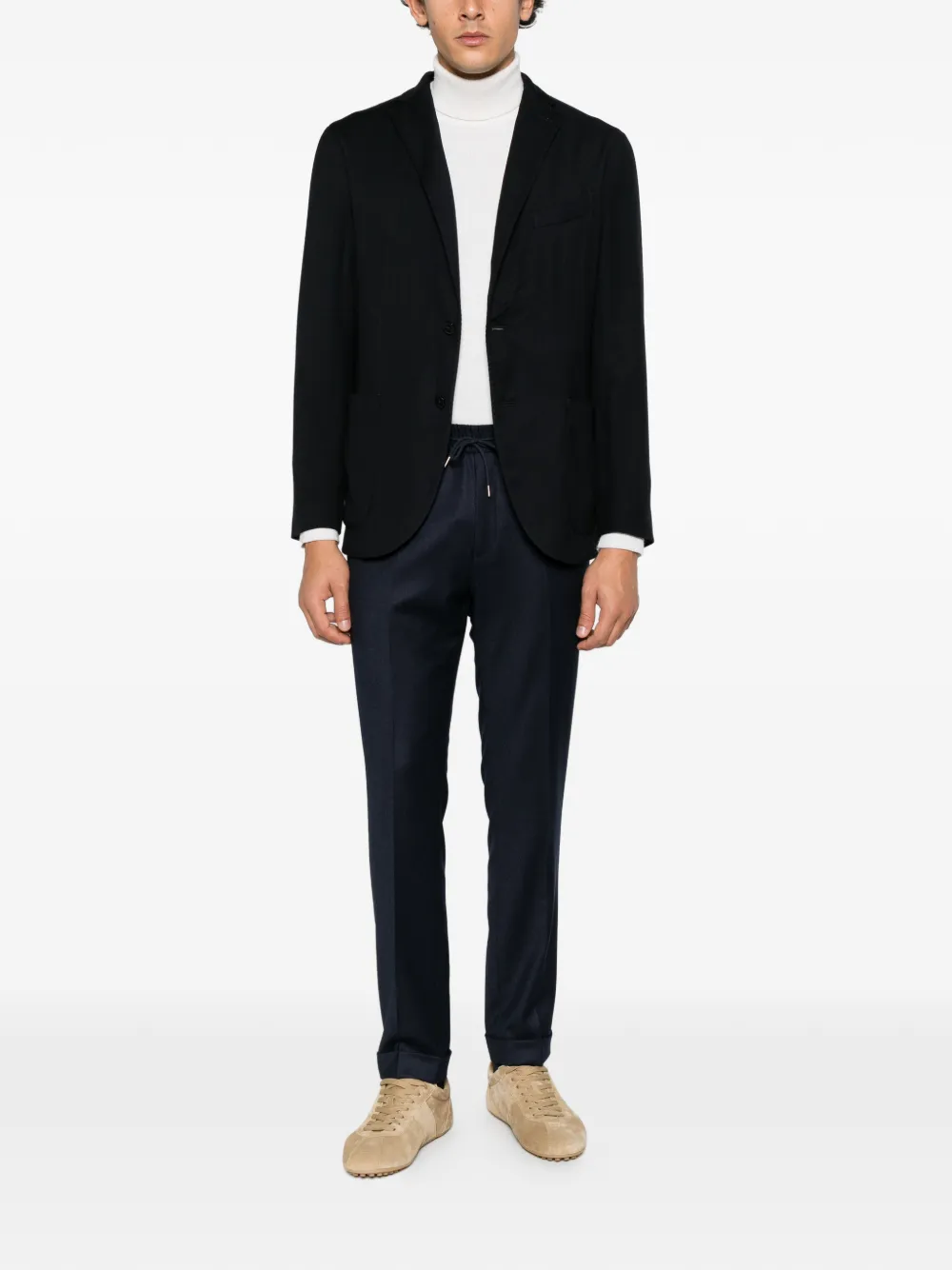 Boglioli single-breasted notched-lapel blazer Zwart