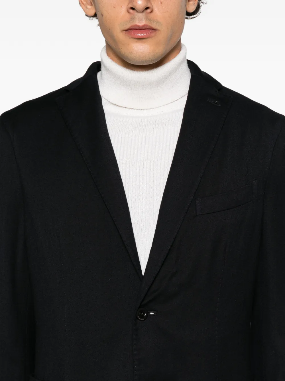 Boglioli single-breasted notched-lapel blazer Zwart