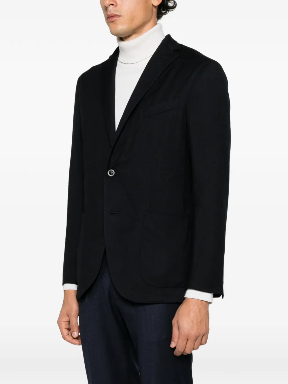 Boglioli single-breasted notched-lapel blazer Zwart