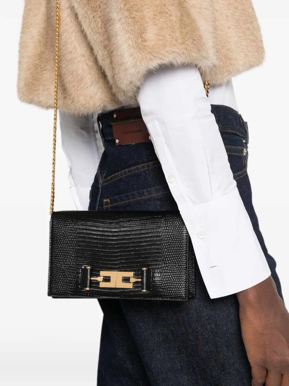 Elisabetta Franchi Crossbodytas met logoplakkaat Zwart