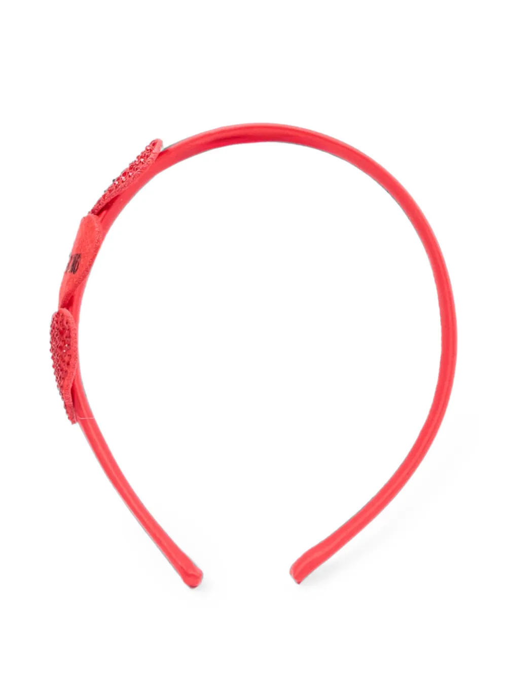 Moschino Kids heart-motif logo-print headband - Rosso
