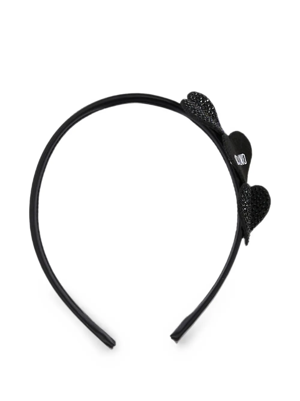 Moschino Kids Haarband met logoprint en hartpatroon Zwart