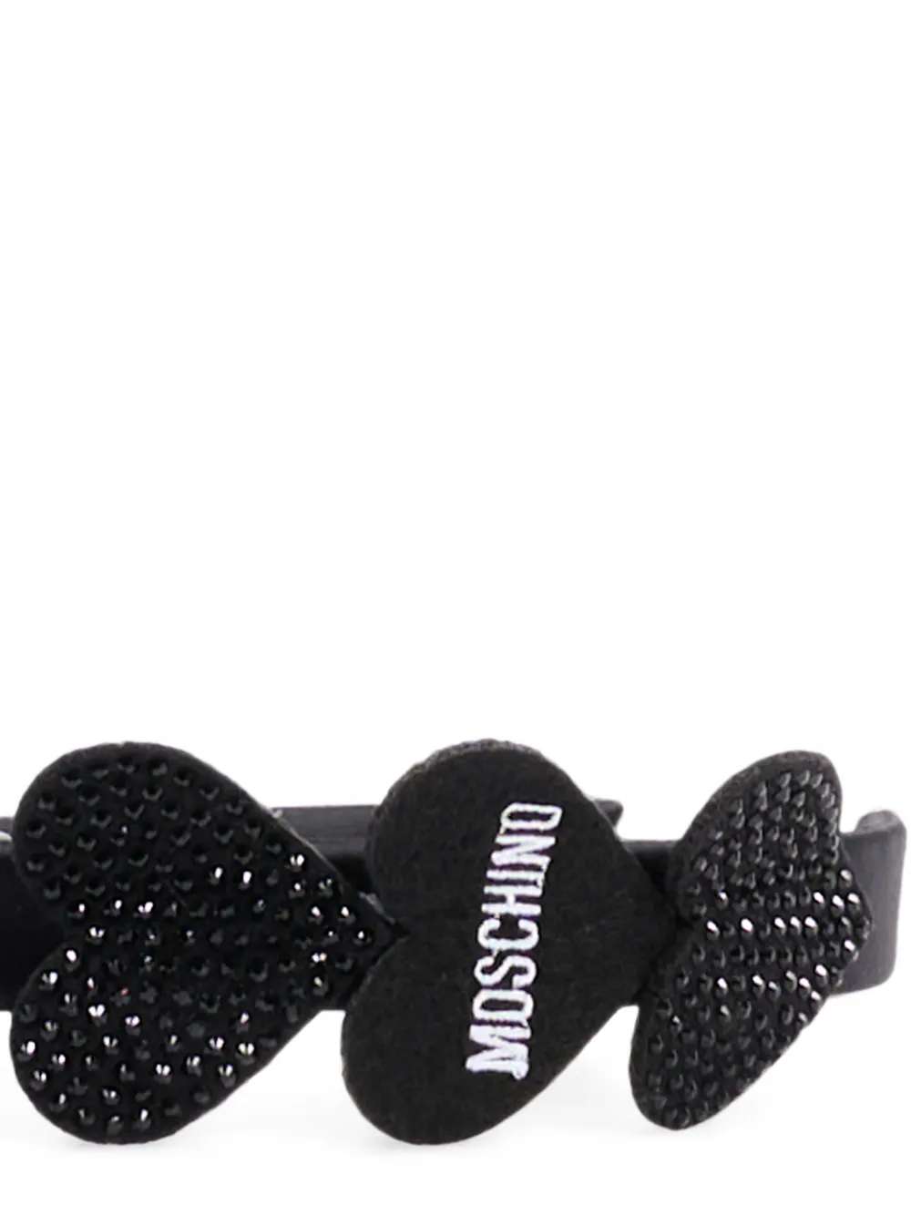 Moschino Kids Haarband met logoprint en hartpatroon Zwart