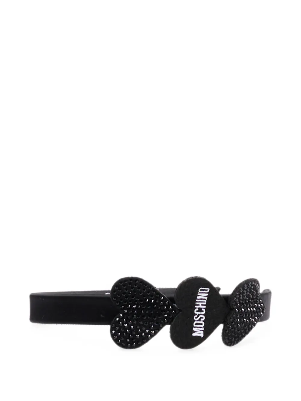 Moschino Kids heart-motif logo-print headband - Nero