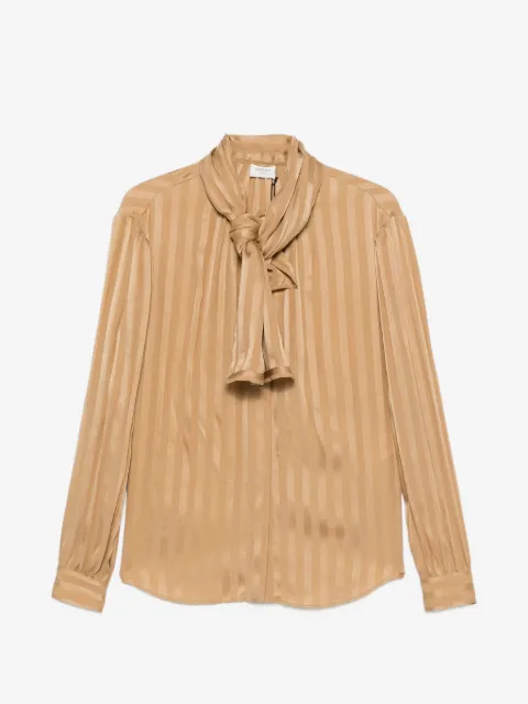 Saint Laurent striped pussy-bow blouse