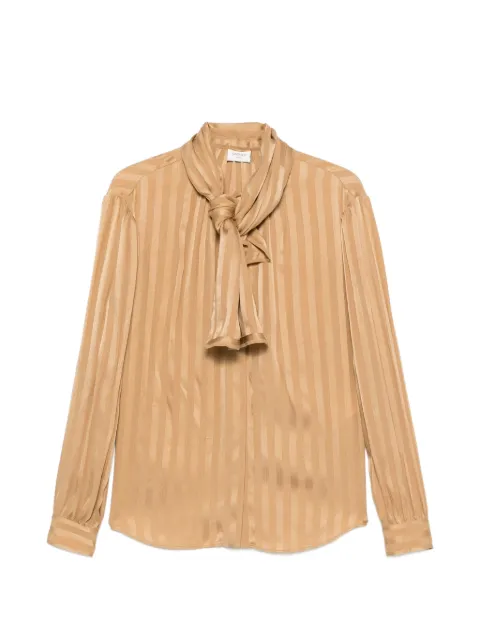 Saint Laurent striped pussy-bow blouse