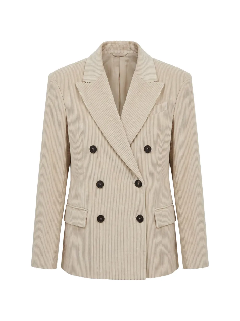 Brunello Cucinelli double-breasted corduroy blazer - Nude