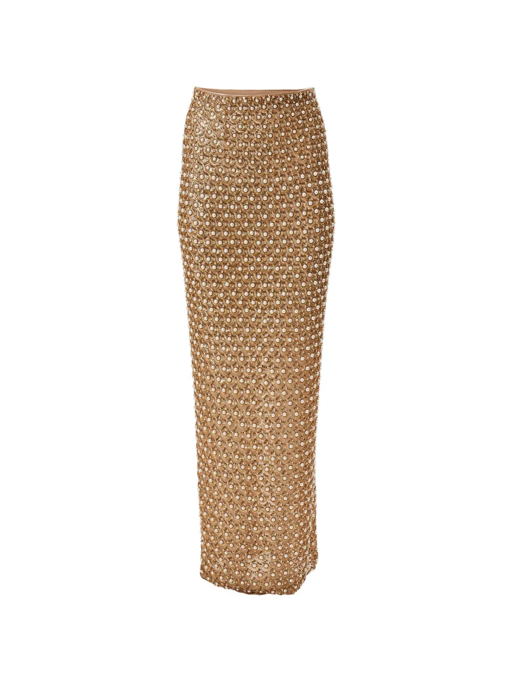 Carolina Herrera embellished column long skirt Goud