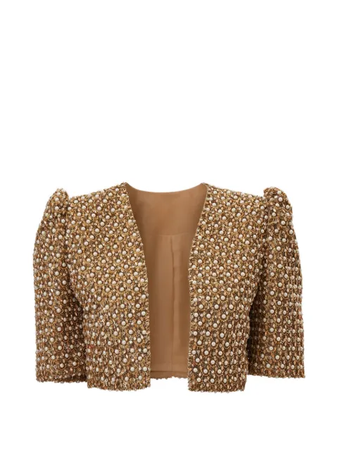 Carolina Herrera faux-pearl embellished cropped jacket