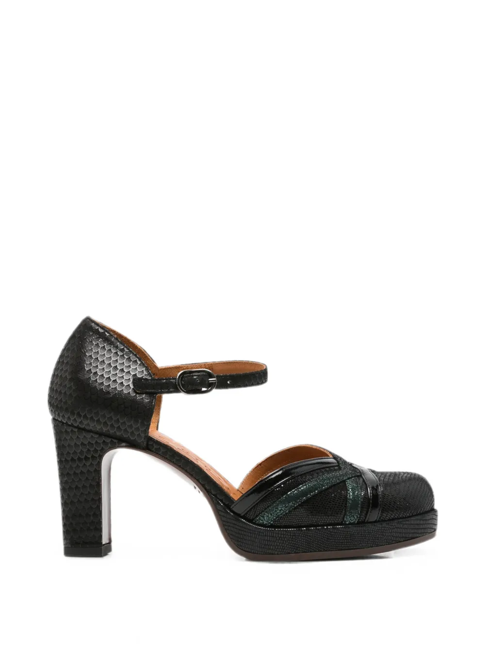 Chie Mihara Ledana pumps met slangen-effect Zwart