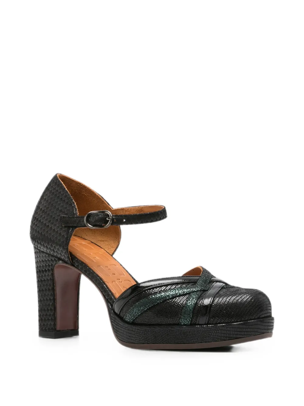 Chie Mihara Ledana pumps met slangen-effect Zwart