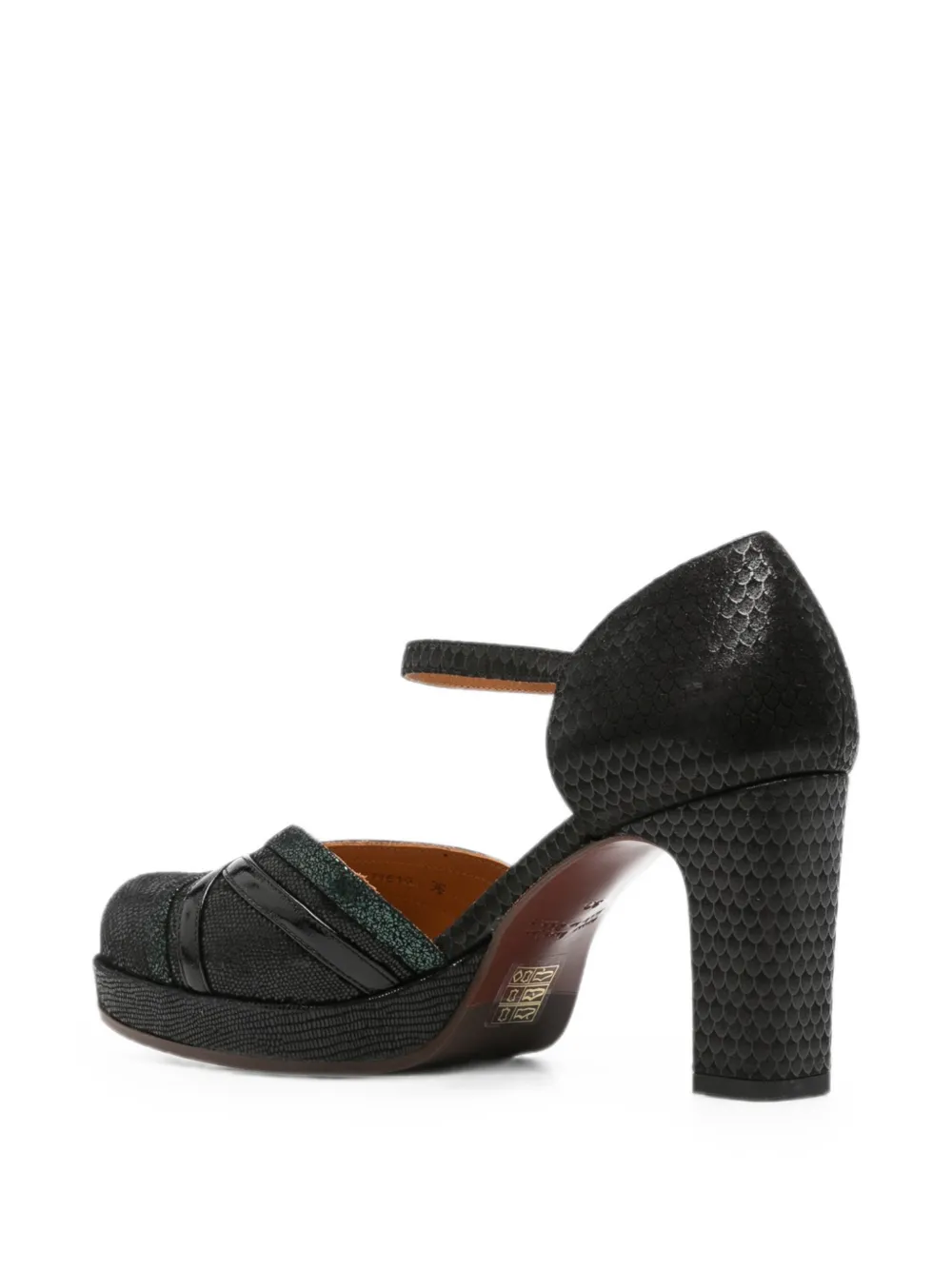 Chie Mihara Ledana pumps met slangen-effect Zwart