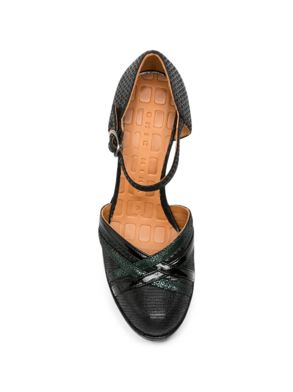 Chie Mihara Ledana pumps met slangen-effect Zwart