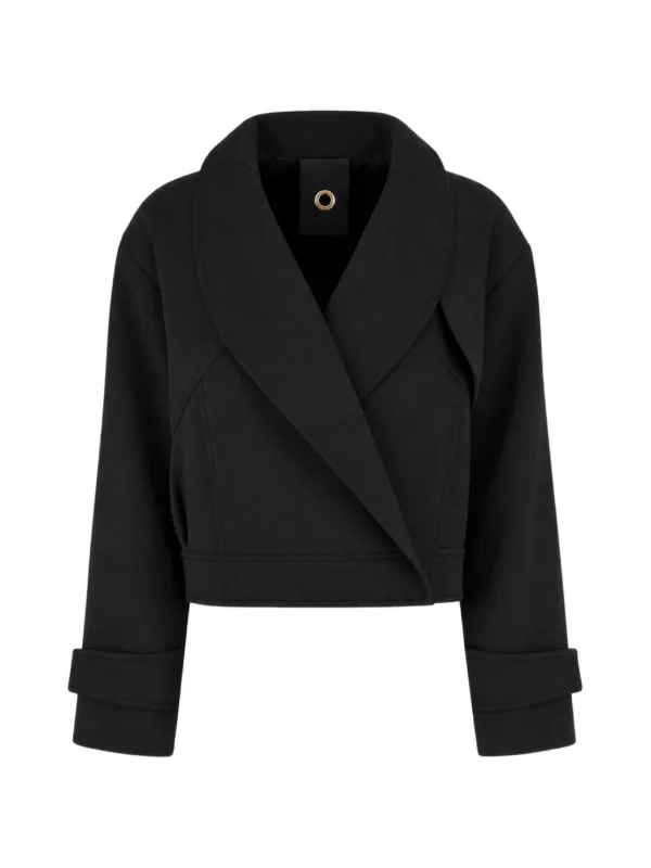 Giorgio Armani Shawl-collar Cropped Jacket in Grey
