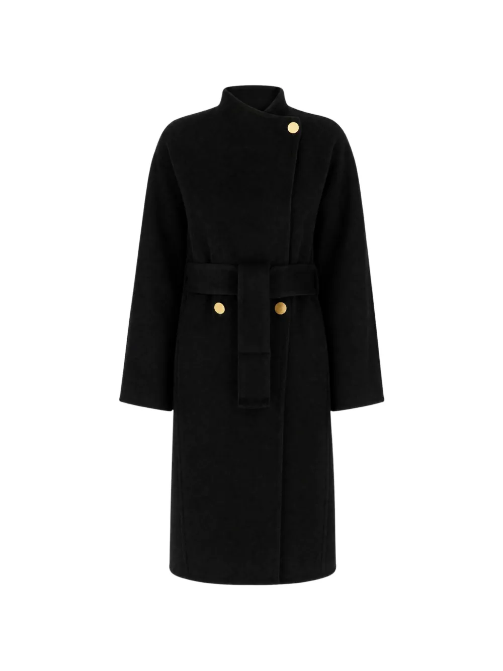 Alberta Ferretti belted button-detail coat - Schwarz