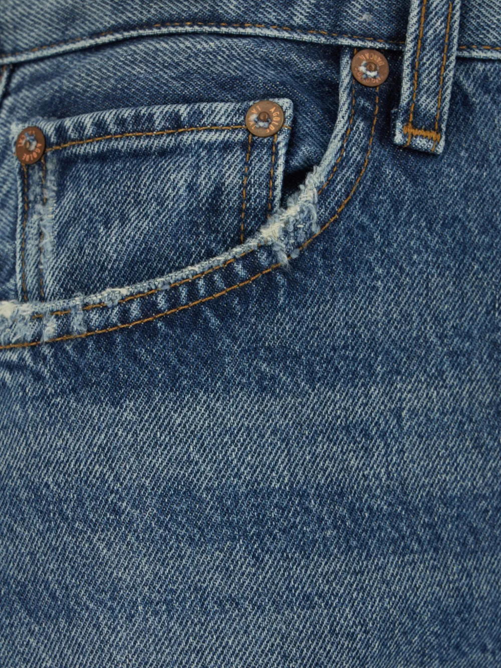 AGOLDE Luna faded curved-leg jeans Blauw